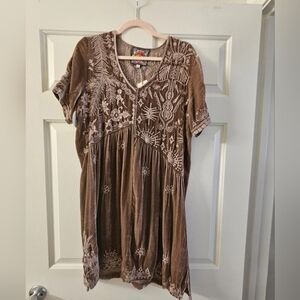 NWT Johnny Was Dylan Velvet Tunic Dress, Size Medium